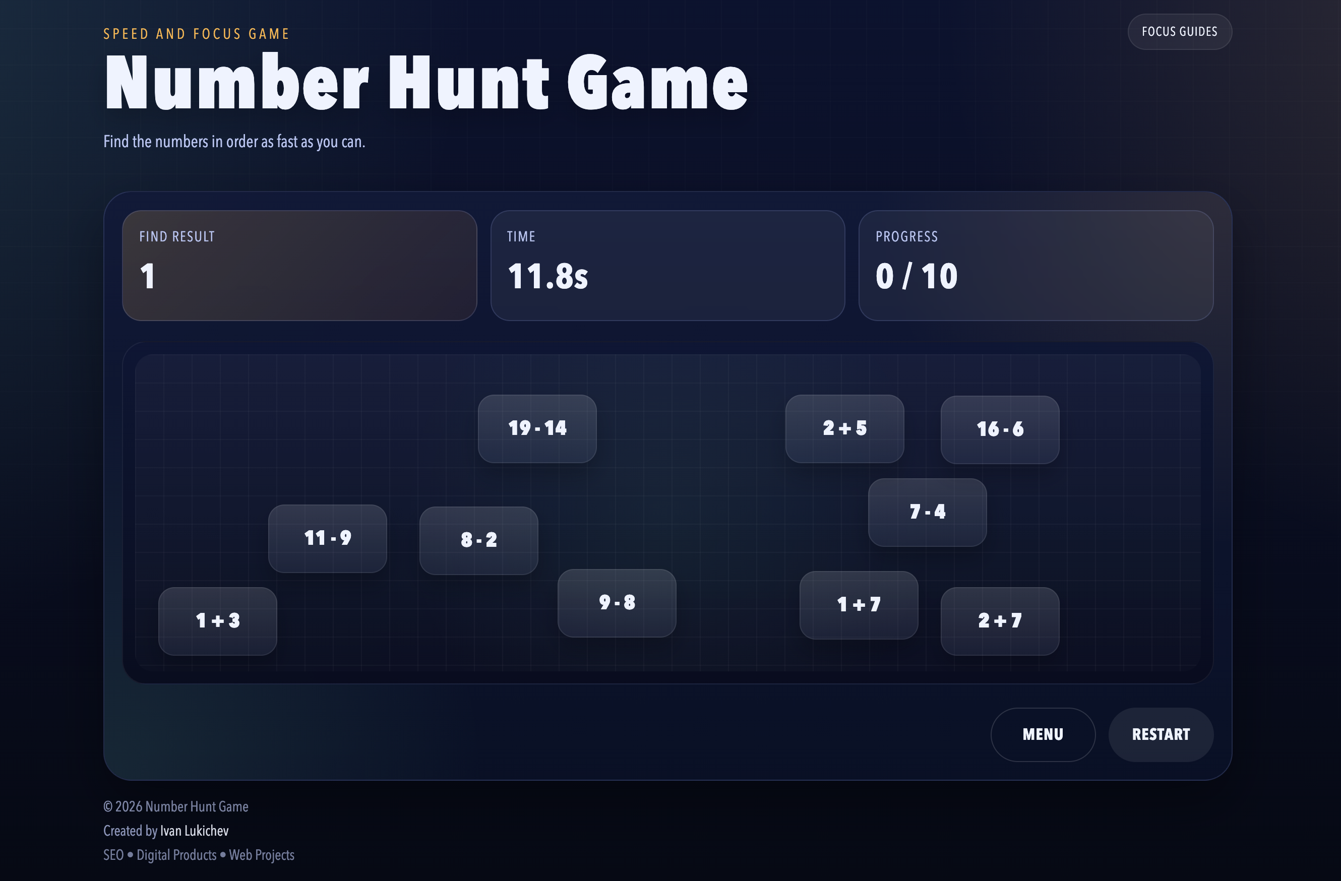 Number Hunt Game screenshot