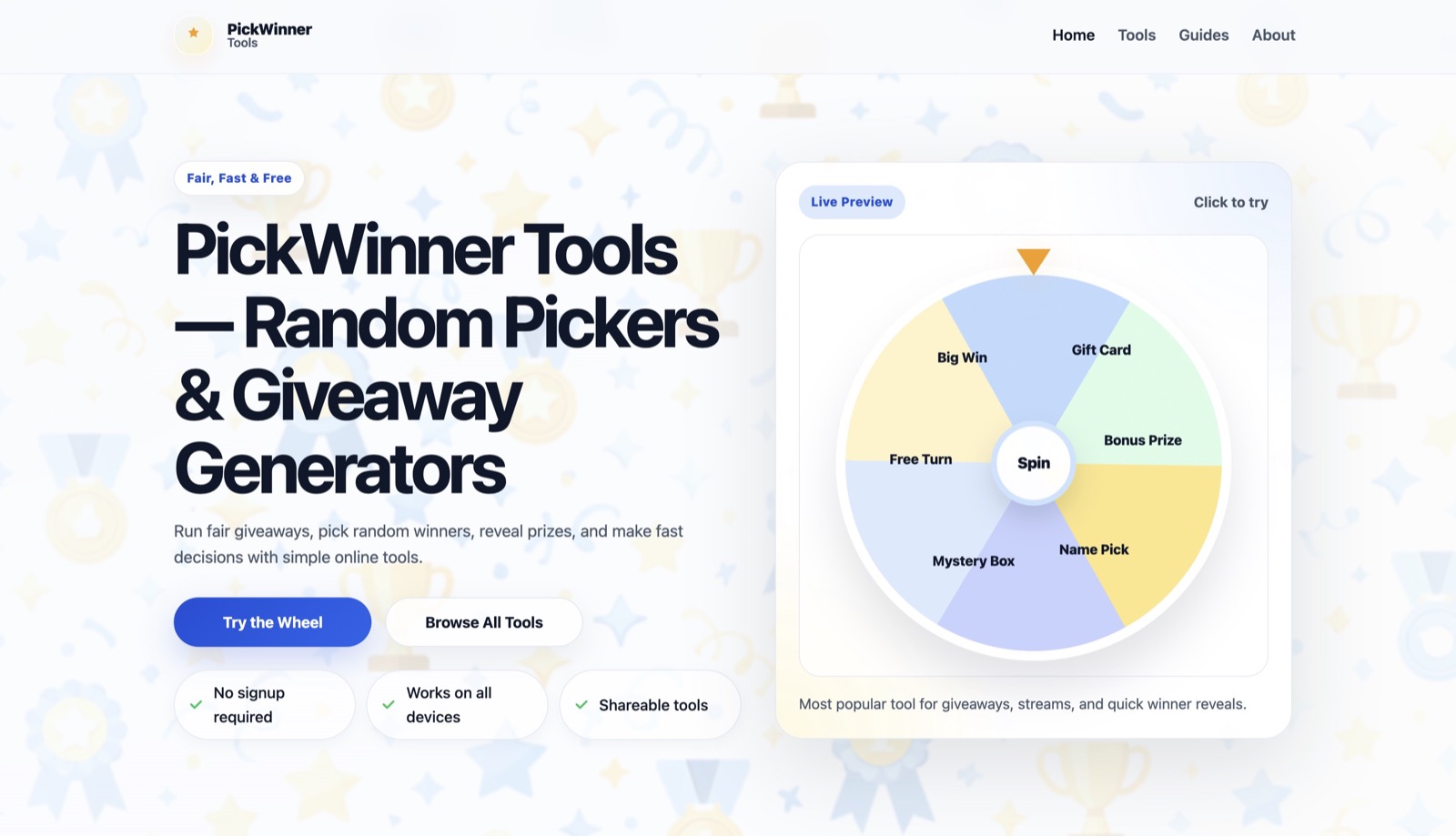 PickWinner.tools screenshot